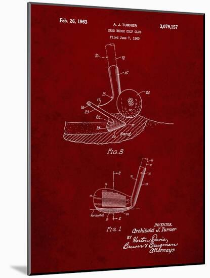 PP859-Burgundy Golf Sand Wedge Patent Poster-Cole Borders-Mounted Giclee Print