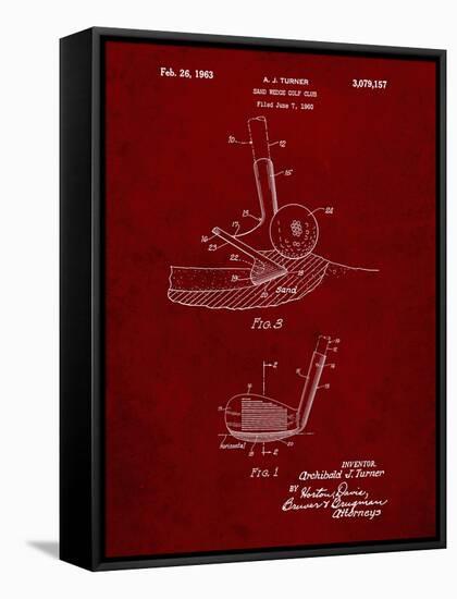 PP859-Burgundy Golf Sand Wedge Patent Poster-Cole Borders-Framed Stretched Canvas