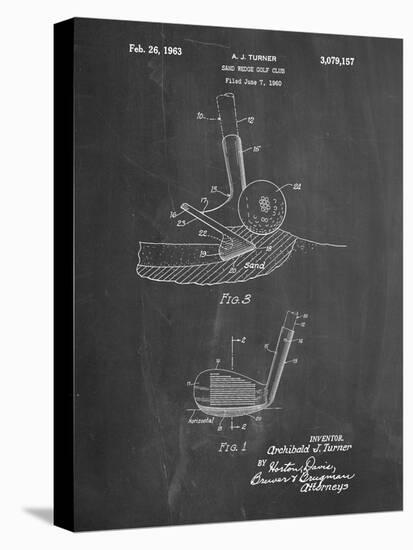 PP859-Chalkboard Golf Sand Wedge Patent Poster-Cole Borders-Stretched Canvas