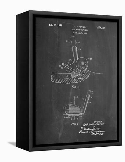 PP859-Chalkboard Golf Sand Wedge Patent Poster-Cole Borders-Framed Stretched Canvas