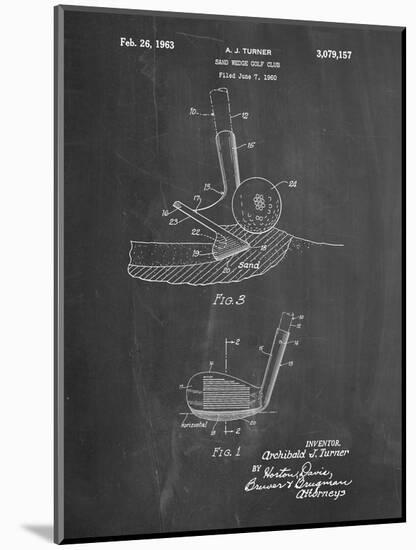 PP859-Chalkboard Golf Sand Wedge Patent Poster-Cole Borders-Mounted Giclee Print