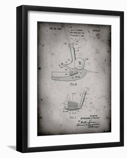 PP859-Faded Grey Golf Sand Wedge Patent Poster-Cole Borders-Framed Giclee Print