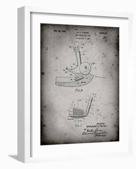 PP859-Faded Grey Golf Sand Wedge Patent Poster-Cole Borders-Framed Giclee Print
