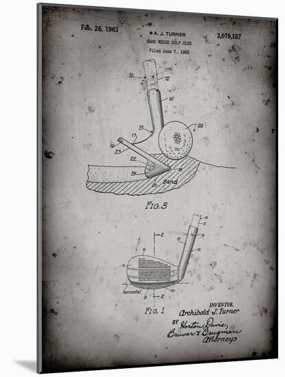 PP859-Faded Grey Golf Sand Wedge Patent Poster-Cole Borders-Mounted Giclee Print