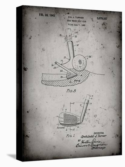 PP859-Faded Grey Golf Sand Wedge Patent Poster-Cole Borders-Stretched Canvas