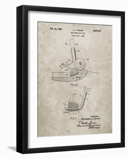 PP859-Sandstone Golf Sand Wedge Patent Poster-Cole Borders-Framed Giclee Print