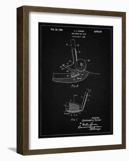 PP859-Vintage Black Golf Sand Wedge Patent Poster-Cole Borders-Framed Giclee Print