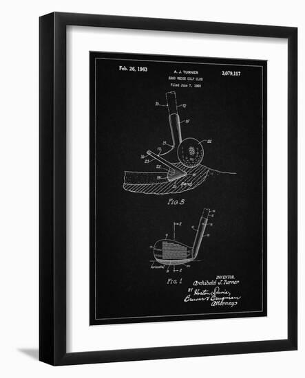 PP859-Vintage Black Golf Sand Wedge Patent Poster-Cole Borders-Framed Giclee Print