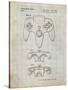 PP86-Antique Grid Parchment Nintendo 64 Controller Patent Poster-Cole Borders-Stretched Canvas