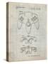 PP86-Antique Grid Parchment Nintendo 64 Controller Patent Poster-Cole Borders-Stretched Canvas