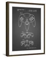 PP86-Black Grid Nintendo 64 Controller Patent Poster-Cole Borders-Framed Giclee Print