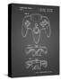 PP86-Black Grid Nintendo 64 Controller Patent Poster-Cole Borders-Stretched Canvas