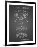 PP86-Black Grid Nintendo 64 Controller Patent Poster-Cole Borders-Framed Giclee Print