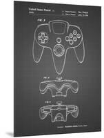 PP86-Black Grid Nintendo 64 Controller Patent Poster-Cole Borders-Mounted Giclee Print