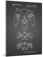 PP86-Black Grid Nintendo 64 Controller Patent Poster-Cole Borders-Mounted Giclee Print