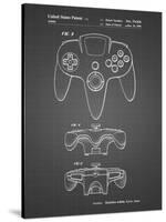 PP86-Black Grid Nintendo 64 Controller Patent Poster-Cole Borders-Stretched Canvas