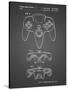 PP86-Black Grid Nintendo 64 Controller Patent Poster-Cole Borders-Stretched Canvas