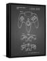 PP86-Black Grid Nintendo 64 Controller Patent Poster-Cole Borders-Framed Stretched Canvas