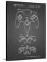 PP86-Black Grid Nintendo 64 Controller Patent Poster-Cole Borders-Stretched Canvas