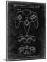 PP86-Black Grunge Nintendo 64 Controller Patent Poster-Cole Borders-Mounted Premium Giclee Print