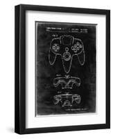 PP86-Black Grunge Nintendo 64 Controller Patent Poster-Cole Borders-Framed Giclee Print