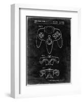 PP86-Black Grunge Nintendo 64 Controller Patent Poster-Cole Borders-Framed Giclee Print