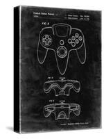 PP86-Black Grunge Nintendo 64 Controller Patent Poster-Cole Borders-Stretched Canvas