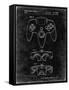 PP86-Black Grunge Nintendo 64 Controller Patent Poster-Cole Borders-Framed Stretched Canvas