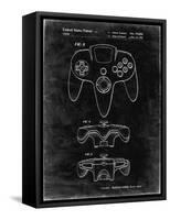 PP86-Black Grunge Nintendo 64 Controller Patent Poster-Cole Borders-Framed Stretched Canvas