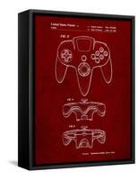 PP86-Burgundy Nintendo 64 Controller Patent Poster-Cole Borders-Framed Stretched Canvas