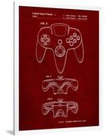 PP86-Burgundy Nintendo 64 Controller Patent Poster-Cole Borders-Framed Premium Giclee Print