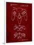 PP86-Burgundy Nintendo 64 Controller Patent Poster-Cole Borders-Framed Premium Giclee Print