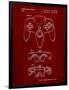 PP86-Burgundy Nintendo 64 Controller Patent Poster-Cole Borders-Framed Premium Giclee Print