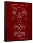 PP86-Burgundy Nintendo 64 Controller Patent Poster-Cole Borders-Framed Stretched Canvas