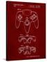 PP86-Burgundy Nintendo 64 Controller Patent Poster-Cole Borders-Stretched Canvas