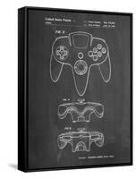 PP86-Chalkboard Nintendo 64 Controller Patent Poster-Cole Borders-Framed Stretched Canvas