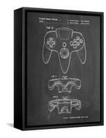 PP86-Chalkboard Nintendo 64 Controller Patent Poster-Cole Borders-Framed Stretched Canvas