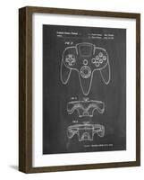 PP86-Chalkboard Nintendo 64 Controller Patent Poster-Cole Borders-Framed Giclee Print