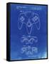PP86-Faded Blueprint Nintendo 64 Controller Patent Poster-Cole Borders-Framed Stretched Canvas