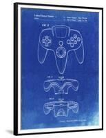 PP86-Faded Blueprint Nintendo 64 Controller Patent Poster-Cole Borders-Framed Premium Giclee Print