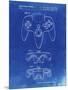 PP86-Faded Blueprint Nintendo 64 Controller Patent Poster-Cole Borders-Mounted Premium Giclee Print