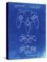 PP86-Faded Blueprint Nintendo 64 Controller Patent Poster-Cole Borders-Stretched Canvas