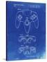 PP86-Faded Blueprint Nintendo 64 Controller Patent Poster-Cole Borders-Stretched Canvas