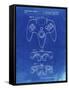 PP86-Faded Blueprint Nintendo 64 Controller Patent Poster-Cole Borders-Framed Stretched Canvas