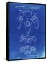 PP86-Faded Blueprint Nintendo 64 Controller Patent Poster-Cole Borders-Framed Stretched Canvas