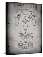 PP86-Faded Grey Nintendo 64 Controller Patent Poster-Cole Borders-Stretched Canvas