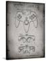 PP86-Faded Grey Nintendo 64 Controller Patent Poster-Cole Borders-Stretched Canvas