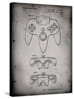 PP86-Faded Grey Nintendo 64 Controller Patent Poster-Cole Borders-Stretched Canvas