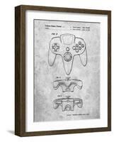 PP86-Slate Nintendo 64 Controller Patent Poster-Cole Borders-Framed Giclee Print