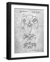 PP86-Slate Nintendo 64 Controller Patent Poster-Cole Borders-Framed Giclee Print